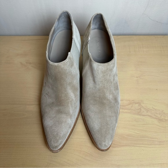 Vince Hamilton Italian Suede Ankle Boots Women’s Size 10 | Neutral Taupe Booties - Picture 6 of 9